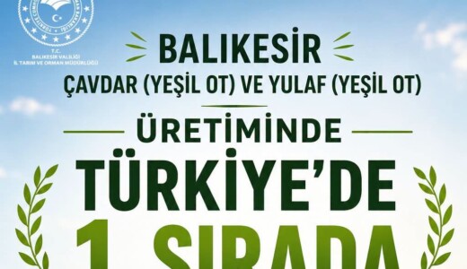 Balıkesir, Çavdar ve Yulaf Yeşil Ot Üretiminde Türkiye Birincisi