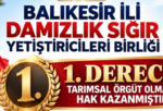 ÜST ÜSTE ÜÇÜNCÜ KEZ 1. DERECE TARIMSAL ÖRGÜT BELGESİ